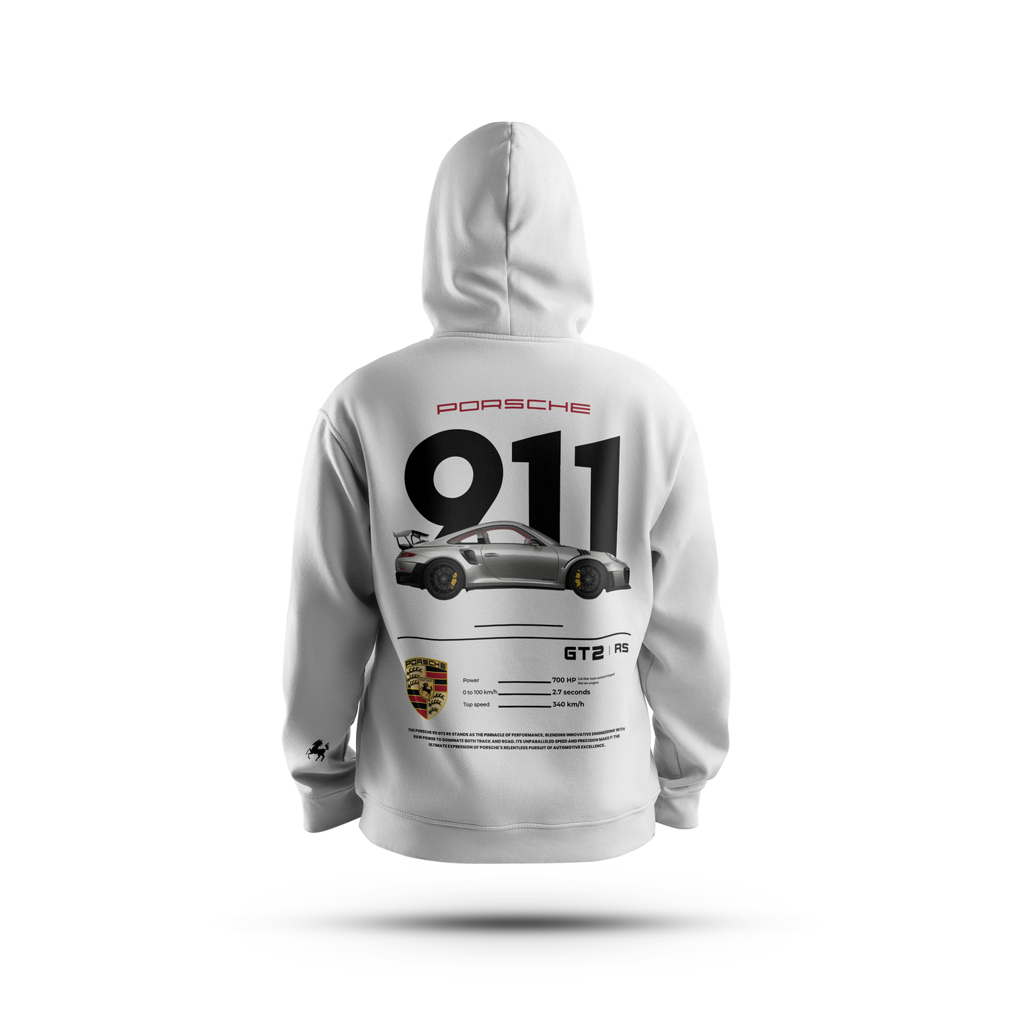 PORSCHE WHITE UNISEX HOODIE