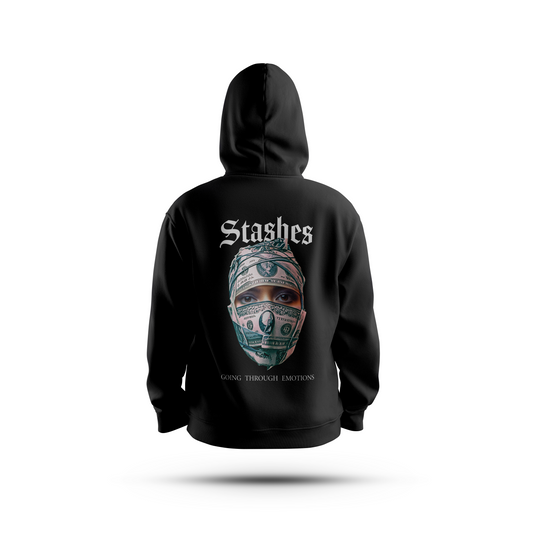 STASHES BLACK UNISEX HOODIE