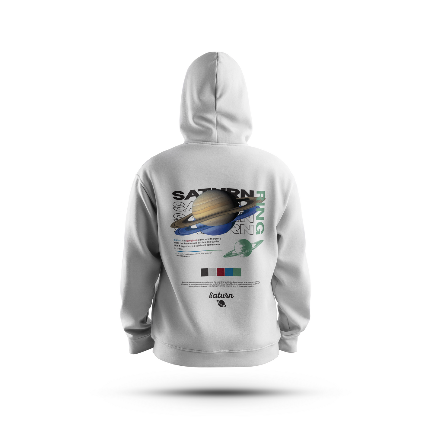 SATURN WHITE UNISEX HOODIE